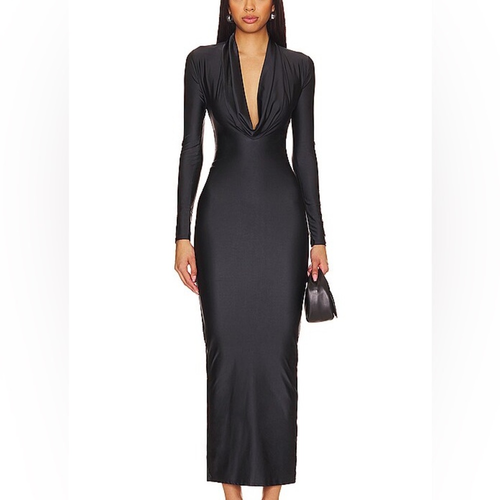 Good American Deep Cowl Front Maxi Dress size xs